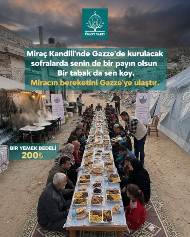 Miraç Kandili’nde Gazze'de Yemek Dağıtımı